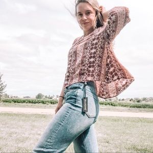 Alya Bohemian Pink Crop Top Size S